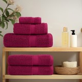 vidaXL Prosoape de baie 4 pcs Bordeaux 15 x 21 cm Bumbac