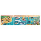 Puzzle pentru copii Prietenii Oceanului (3 in 1) si joc storytelling, Hape