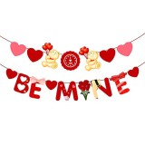 Set de 2 bannere pentru Valentine&#039;s Day Qpout, carton, rosu, 20 x 14 cm