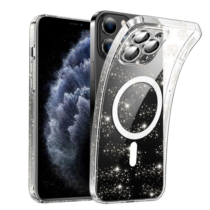 Husa sclipici iPhone 11 Pro Max Techsuit SparkleSkin MagSafe, transparenta