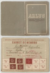 Romania, ARLUS, Carnet de membru, Bucuresti, 1952
