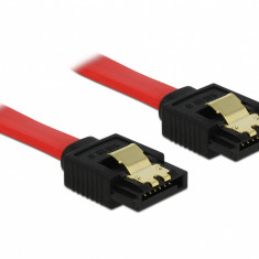 Cablu SATA III 6 Gb/s drept cu fixare 30cm, Delock 82676