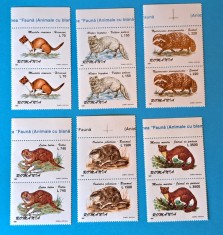 TIMBRE ROM&Acirc;NIA LP1425/1997 -Animale cu blana pretioasă -Serie &icirc;n pereche -MNH
