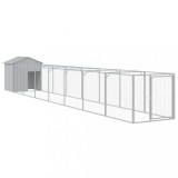 Cumpara ieftin Casa caine &amp; acoperis gri deschis 117x813x123cm otel galvanizat