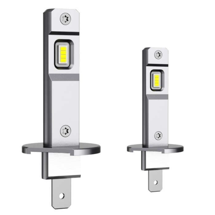 Set 2 Becuri Auto LED H1, BZRSH , 12V, Bec H1 LED, 55W, 4500LM, Lumina Alb Rece 6000K, 16 LED Bec, Montaj Plug Play, LED H1 Faza Lunga si Scurta, Cons