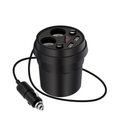 Distribuitor priza bricheta auto cu 2 prize si 2 mufe USB (Distribuitor)