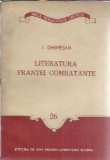Literatura Frantei combatante carte I. Ghimesan editura stat literatura arta 1955 mica biblioteca critica
