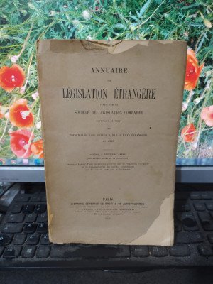 Annuaire de legislation etrangere, principales lois votes en 1932 Paris 1933 109 foto