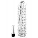 Manson Penis Cu Vibratii, Transparent, 17 cm