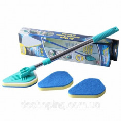 Mop Clean Reach cu forma triunghiulara maner telescopic si paduri abrazive