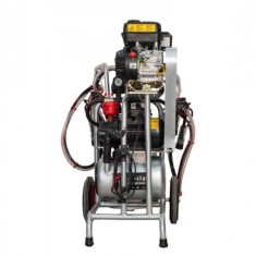 EMT. Aparat de muls vaci cu motor termic si electric Melasty, cu 2 posturi, 1 bidon de aluminiu de 30 litri