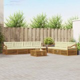 vidaXL Set de canapele de exterior cu pernă 8 pcs Natural și Crem 3373155