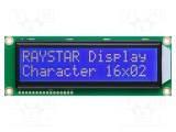 Afișaj LCD alfanumeric STN Negative 16x2 albastru cu iluminare LED RAYSTAR OPTRONICS