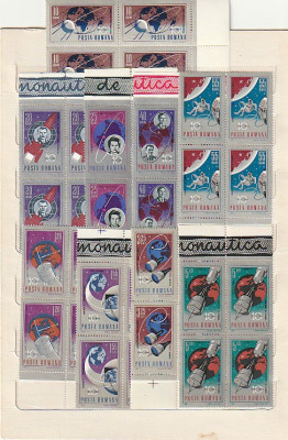 10 ANI DE COSMONAUTICA LP ( 642 ) 1967 BLOC DE 4 foto