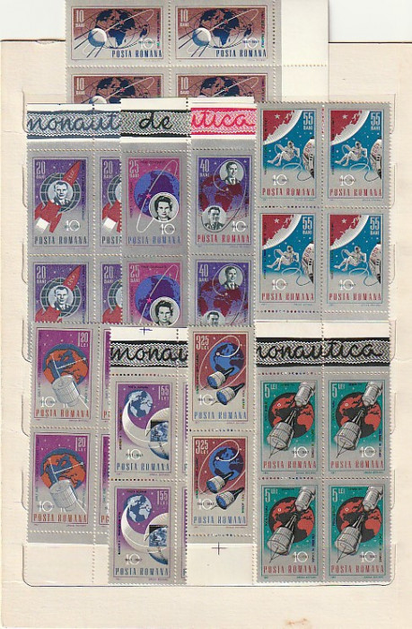 10 ANI DE COSMONAUTICA LP ( 642 ) 1967 BLOC DE 4