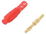Mufă banană 2mm roșie 10A 30VAC 60VDC