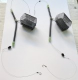 Set 2 monturi feeder pentru ape curgatoare cu cosulet si tija antitangle,90-100 gr