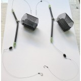 Set 2 monturi feeder pentru ape curgatoare cu cosulet si tija antitangle,90-100 gr