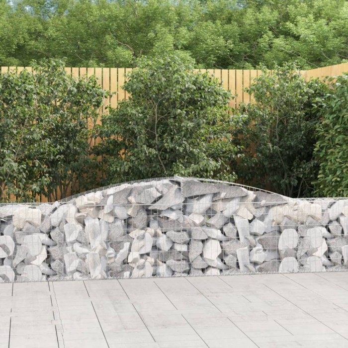 vidaXL Coșuri gabion arcuite 4 buc, 400x30x60/80 cm, fier galvanizat 3146842