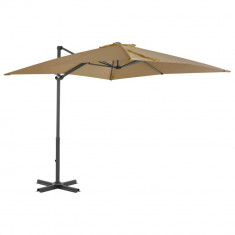 Umbrela suspendata cu stalp din aluminiu taupe 250x250 cm GartenMobel Dekor