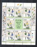 IRLANDA - SPORT C.M. FOTBAL 1990 SERIE + COLITA NESTAMPILATE