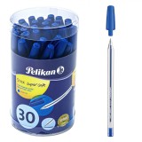 Set Pixuri Pelikan, Stick Supersoft, 30 Bucăți, Culori Albastru, Corp Transparent