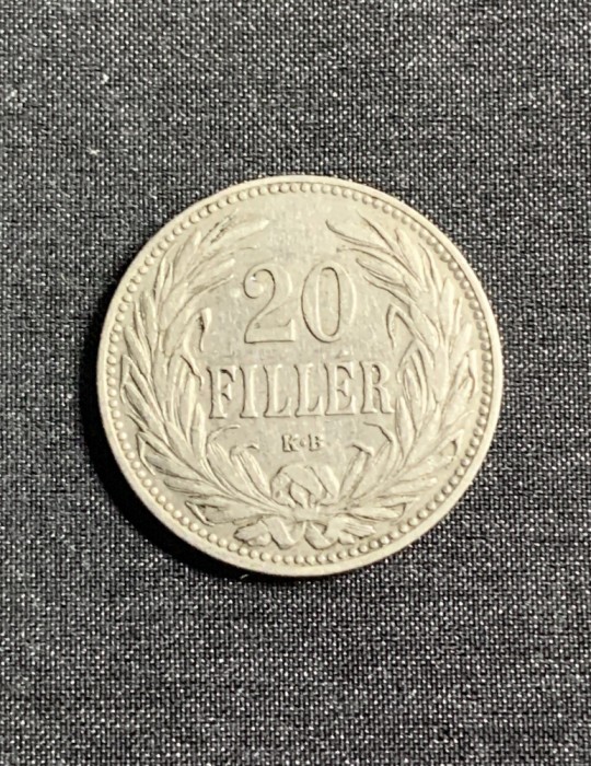 Moneda 20 filler 1907 Ungaria