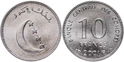 Comores 2001 - 10 francs, UNC foto