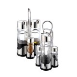 Suport cu Solnite si Oliviere Sticla si Metal Spice Rack Set DNC16252 CNN33700
