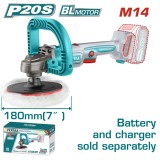 TOTAL - MASINA DE POLISAT CU MOTOR FARA PERII - 20V -180MM (NU INCLUDE ACUMULATOR)