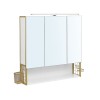 VASAGLE Dulap de baie de perete, 3 usi cu oglinda, compartiment deschis, 15x70x70 cm, alb auriu Household NewTrend
