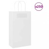 Pungi Hartie Albe 21x11x36 cm, 250 buc, cu Manere, VidaXL - Sacose Cadou, Cumparaturi, Petreceri, Ambalare Durabila