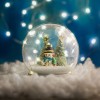 Glob de sticla cu LED - de Craciun - om de zapada+pin Best CarHome, Familly Christmas