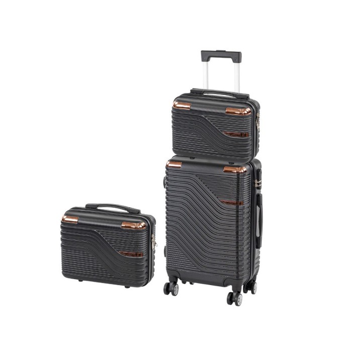 TraveLux Urban XII gurul&oacute;s bőr&ouml;nd szett fekete