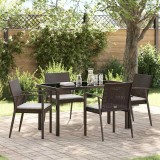 VidaXL Set de masă pentru grădină 5 pcs Maro Rattan poli