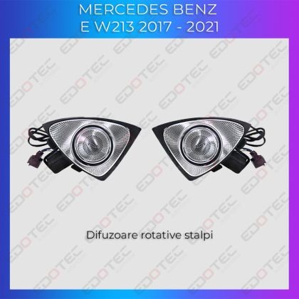 Lumini Ambientale difuzoare rotative stalpi Mercedes E W213 2017-2021 control pe sistemul original sau telefon CarStore Technology