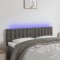 vidaXL Tăblie de pat cu LED, gri &icirc;nchis, 144x5x78/88 cm, catifea 3122095