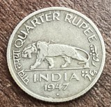 C50 - Moneda foarte veche - India - 1/4 - quarter rupee - 1947