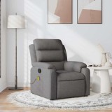 VidaXL Fotoliu de masaj rabatabil, gri &icirc;nchis, material textil