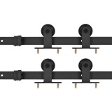 Cumpara ieftin Set feronerie usi glisante, 2 buc., negru, 183 cm, otel