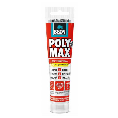 Adeziv si Etanseizant BISON Poly Max Crystal Express, 115 g, Culoare Transparent, Adeziv Universal, Adeziv Transparent, Adeziv Multisuprafete, Adeziv foto