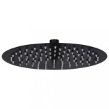 vidaXL Cap de duș tip ploaie rotund, negru, 25 cm, oțel inoxidabil