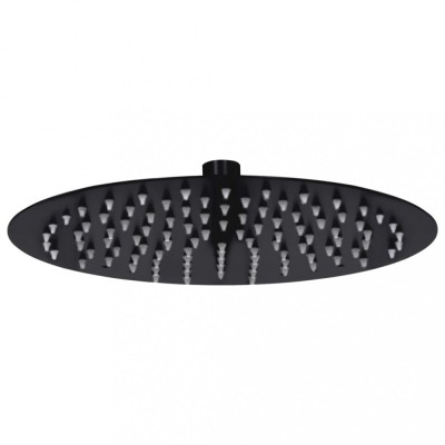 vidaXL Cap de duș tip ploaie rotund, negru, 25 cm, oțel inoxidabil 147691 foto