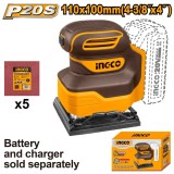 Slefuitor masina de slefuit cu vibratii 20V, 110x100mm, fara acumulator INGCO CSHSLI2014