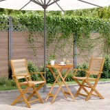 vidaXL Set mobilier bistro, 3 piese, bej, polipropilenă și lemn masiv 3281795