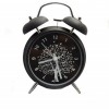 Ceas de masa desteptator Pufo Tree of Life, metalic, 16 cm, negru- design elegant cu simbolul Arborelui Vietii