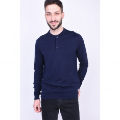 Pulover Jack&amp;amp;Jones Jprmike Knit Split Neck Maritime Blue foto