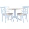 Set mobilier bucatarie, 5 piese, alb &amp; maro, lemn masiv hevea