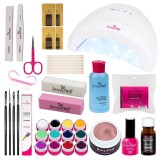 Cumpara ieftin Kit Unghii Gel SensoPRO Milano Color Joy + Lampa UV LED