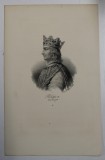 F.S. DELPECH ( 1778 - 1825 ) - PHILIPPE II DIT AUGUSTE , LITOGRAFIE MONOCROMA , CCA. 1820